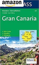 Karte zum Wandern und Radfahren mit Kurzführer, Stadtplänen und Radwegen auf Gran Canaria